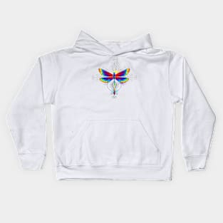 Bright Polygonal Dragonfly Kids Hoodie